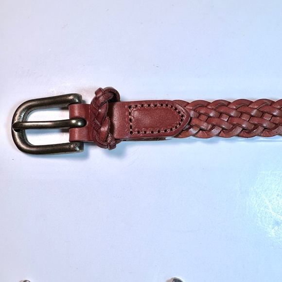 GAP Vachetta Braided Leather Brass Buckle Belt, NWT - L - Picture 3 of 10